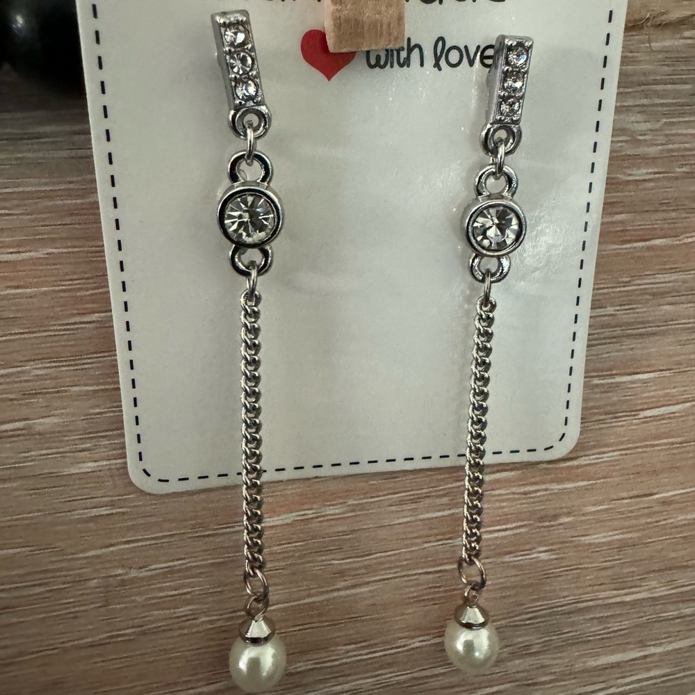 Elegant Silver and Pearl Drop Earrings